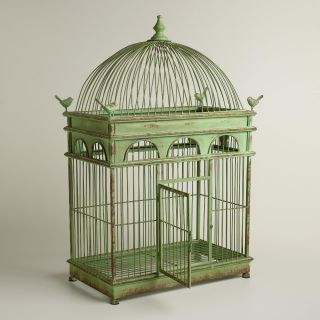 Green Antique Iron Birdcage