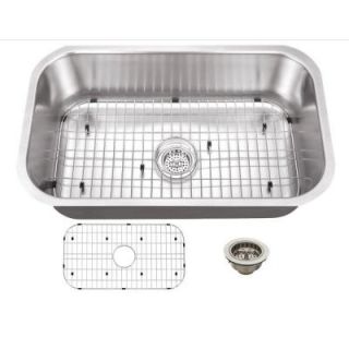 Schon All in One Undermount Stainless Steel 30 in. 0 Hole Single Bowl Kitchen Sink SCSB301816