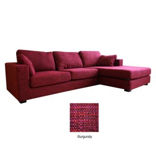 Berenice Burgundy Chenille Sofa and Chaise 2 piece Set  