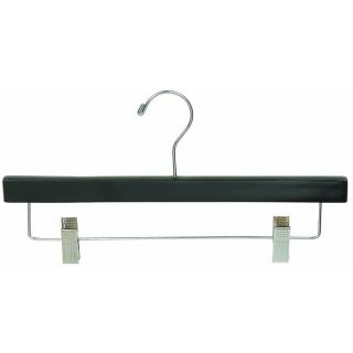 Black Wooden Bottoms Hanger with Clips   16722759  