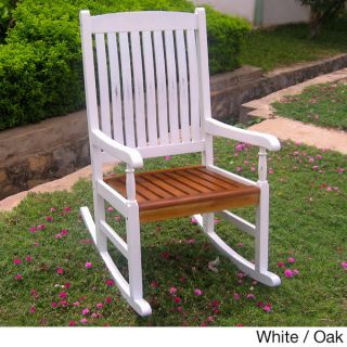 International Caravan Royal Fiji Painted Acacia Rocking Chair and Side