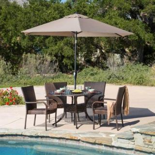 Christopher Knight Home Littleton Circular Outdoor Cast and Wicker 5 piece Set