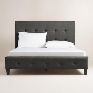 Charcoal Linen Greir Upholstered Bed