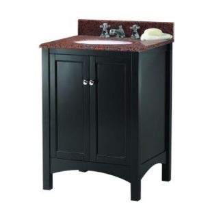 Foremost Haven 25 in. W x 22 in. D Vanity in Espresso with Granite Vanity Top in Terra Cotta with White Basin TREATC2522