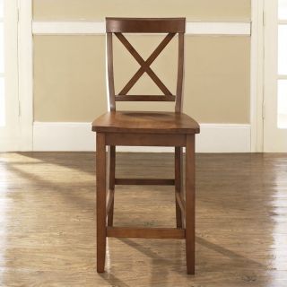 Crosley Furniture 24" X Back Counter Stool in Cherry (Set of 2)   CF500424 CH