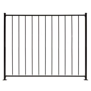 Gilpin Embassy Black Steel Decorative Metal Fence Panel (Common: 6 ft x 5 ft; Actual: 6 ft x 4.6666 ft)