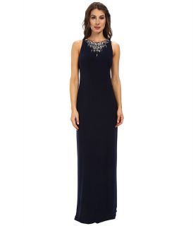 Vince Camuto Ity Gown with Beaded Neck Navy