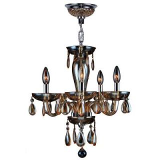 Worldwide Lighting Gatsby Collection 5 Light Chrome Amber Crystal Chandelier W83127C16 AM