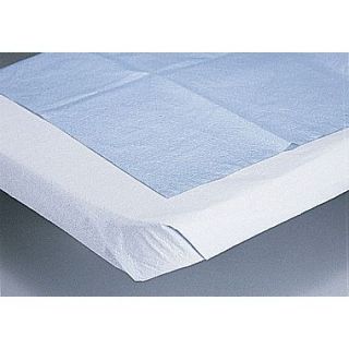 Medline Disposable Tissue/Poly Flat Bed Sheets, White, 102 L x 58 W