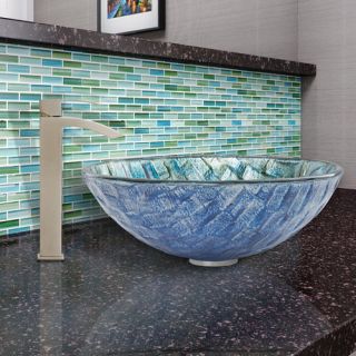 Oceania Glass Vessel Bathroom Sink and Duris Faucet Set