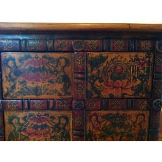 Antique Revival Ornate Tibetan Decorative Cabinet