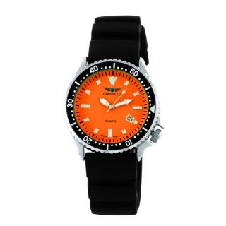 Gianello Mens Black Rubber Strap Divers Watch   17165012  