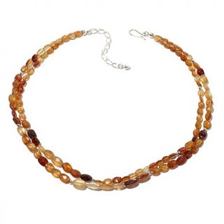 Jay King 2 Strand Hessonite Bead 18" Sterling Silver Necklace   1626569