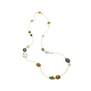 Rarities: Fine Jewelry with Carol Brodie Vermeil Multigem 44" Station Necklace   7947458