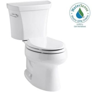 KOHLER Wellworth 2 Piece 1.28 GPF Single Flush Elongated Toilet in White K 3998 T 0
