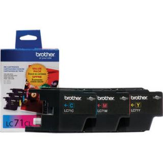 Brother LC71 Cartridges 3 Pack (Cyan, Magenta, Yellow) LC713PKS