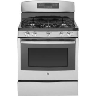 GE Profile 5.6 cu. ft. Gas Range with Self Cleaning Convection Oven in Stainless Steel PGB920SEFSS