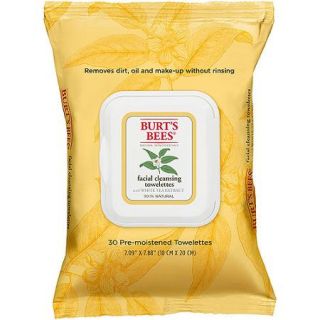 Burt's Bees Facial Cleansing Towelettes, White Tea Extract, 30 Count