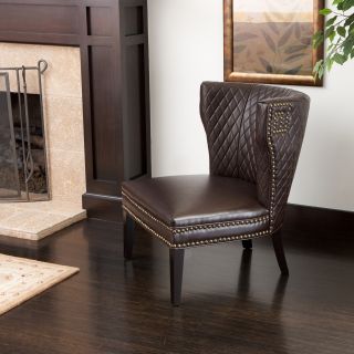 Tessa Brown Bonded Leather Quilted Chair   Shopping   Great