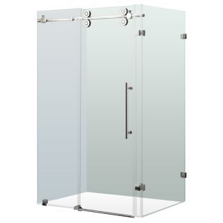 VIGO 34.625 in to 36.125 in W x 79.875 in H Frameless Sliding Shower Door