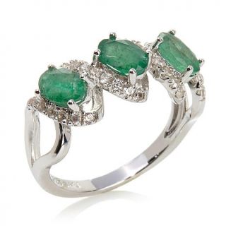 Rarities: Fine Jewelry with Carol Brodie 3 Stone Brazilian Emerald and White Zi   7847947