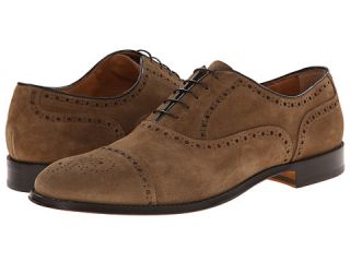 doucals suede perforated captoe oxford tobacco