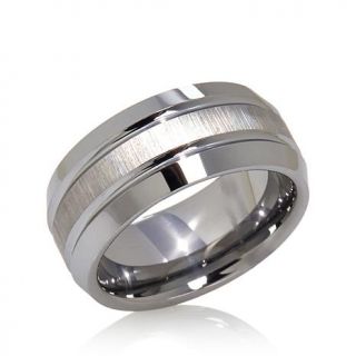 9mm Beveled Polished and Brushed Tungsten Band Ring   7586207