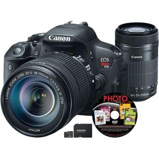 Canon EOS Rebel T5i 18MP Digital SLR Camera with EF S 18 135mm and 55 250mm IS    7647008