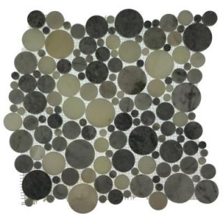 Splashback Tile Orbit Foggy Circles Mosaic Floor and Wall Tile   Tile Sample L4D7 MARBLE TILE
