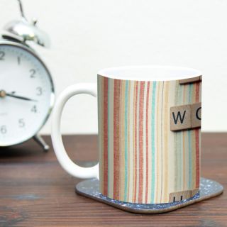 Dont Worry Be Happy by Nastasia Cook 11 oz. Typography Ceramic Coffee