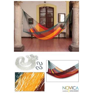 Hand woven Large Deluxe Cool Lagoon Hammock (Mexico)