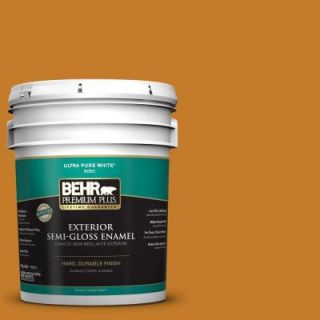 BEHR Premium Plus 5 gal. #S H 290 Exotic Honey Semi Gloss Enamel Exterior Paint 534005