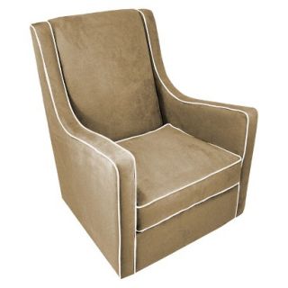 Komfy Kings Calla Custom Glider   Coffee Pebble with Ivory Piping