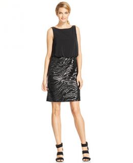 Calvin Klein Blouson Combo Sequin Cocktail Dress   Dresses   Women