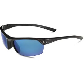 Under Armour Zone 2.0 Sunglasses   Shiny Black Frame with Gray/Blue Lens 816175