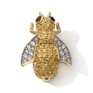 Jean Dousset 0.78ct Absolute™ and Black Spinel "Bee" Vermeil Pin   7839333