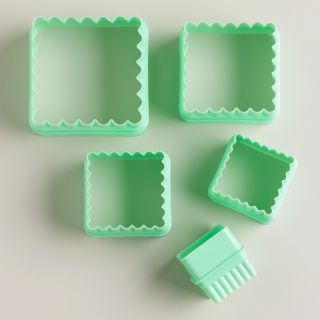 Mint Square Reversible Cookie Cutters, Set of 5