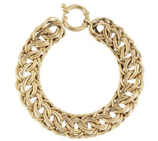 Bold Intricate Woven Circular Design 6 3/4 Bracelet 14K Gold, 14.5g —