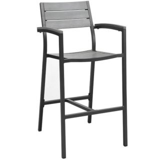 Modway Maine Patio Bar Stool in Brown and Gray   EEI 1510 BRN GRY