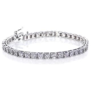Annello Sterling Silver 1/2ct TDW Square Diamond Bracelet (H I, I2 I3)
