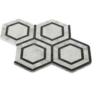 Splashback Tile Zeta Carrera 10 3/4 in. x 12 1/4 in. x 10 mm Polished Marble Mosaic Tile ZTACRA