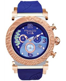 MULCO Womens Swiss Chronograph Lush Blue Silicone Strap Watch 47mm