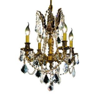 Elegant Lighting 4 Light French Gold Chandelier with Clear Crystal EL9204D17FG/RC