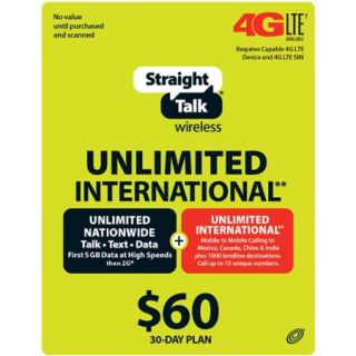 (Email Delivery) Straight Talk 30 Days Access International Unlimited Plan