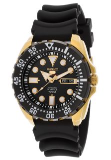 Men's Monster Auto Black Rubber and Dial Gold Tone SS