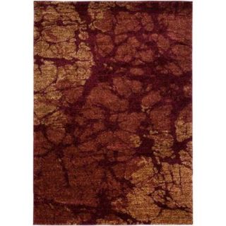 LNR Home Rock Red Abstract Area Rug (5'3 x 7'5)
