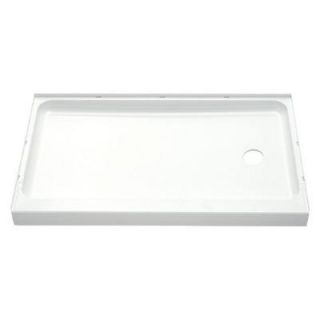 STERLING Ensemble 60 in. x 30 in. Single Threshold Shower Base with Right Hand Drain in White 72171120 0