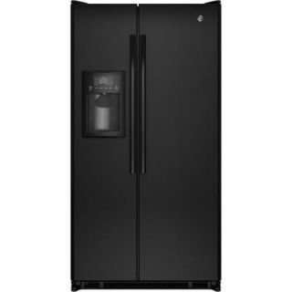 GE 24.7 cu. ft. Side by Side Refrigerator in Black GSS25ETHBB