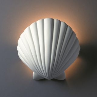 Justice Design Group 1 light ADA Scallop Shell Ceramic Sconce