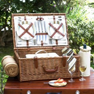 Dorset Basket for Four with Blanket in Santa Cruz by Picnic At Ascot